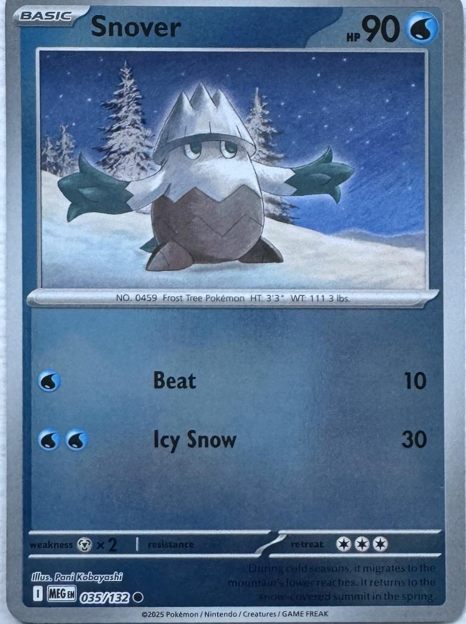 Mega Evolution Snover [Reverse Holo] Pokémon card